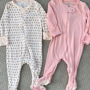 Cloud Island Footies pajamas - Pink and Cream sleep and play size 3 month infant